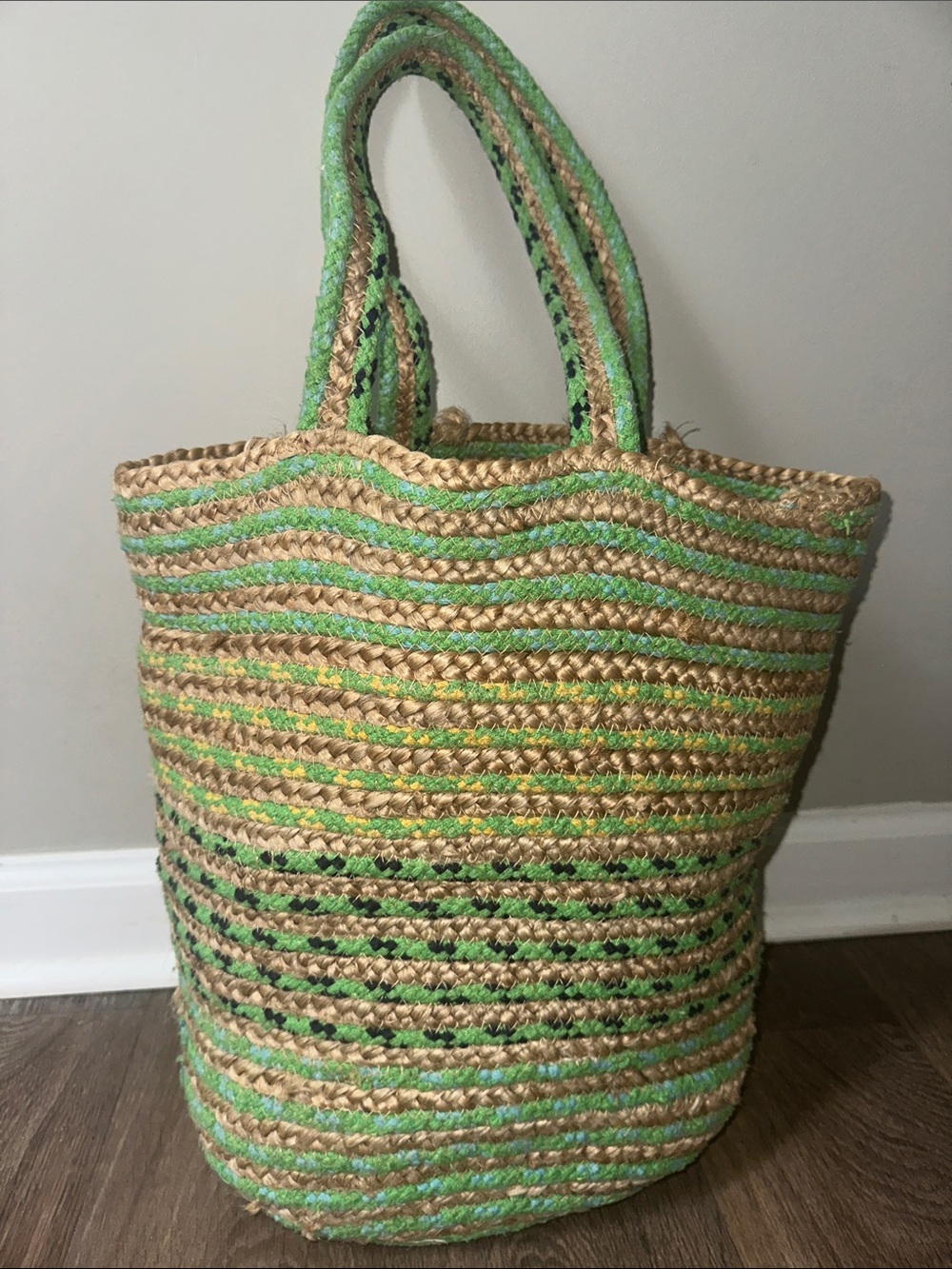 Magid Brand Jute Woven Straw Tote Beach Shopping Bag